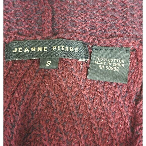 JEANNE PIERRE Women's Cowl Herringbone Tunic Sweater Size Small Color Wine Red - Picture 5 of 5